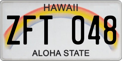 HI license plate ZFT048