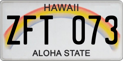 HI license plate ZFT073