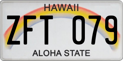 HI license plate ZFT079