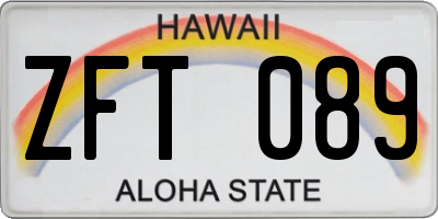 HI license plate ZFT089