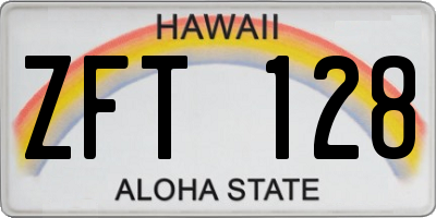 HI license plate ZFT128