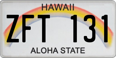 HI license plate ZFT131