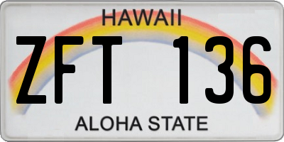 HI license plate ZFT136
