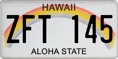 HI license plate ZFT145