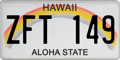 HI license plate ZFT149
