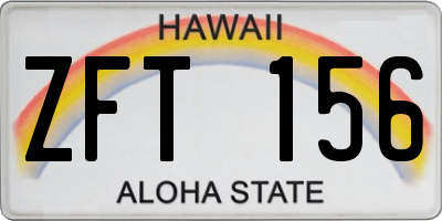 HI license plate ZFT156
