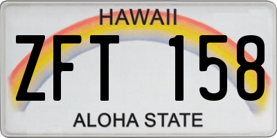HI license plate ZFT158