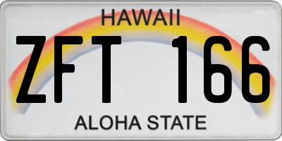 HI license plate ZFT166