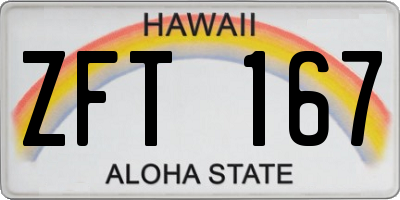 HI license plate ZFT167