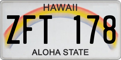 HI license plate ZFT178