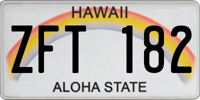 HI license plate ZFT182
