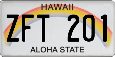 HI license plate ZFT201