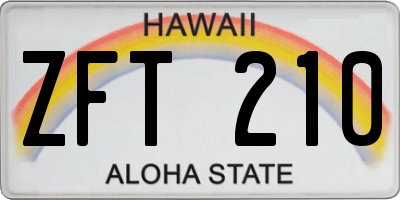 HI license plate ZFT210
