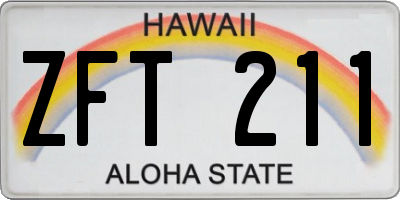 HI license plate ZFT211