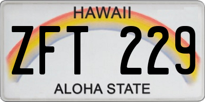 HI license plate ZFT229