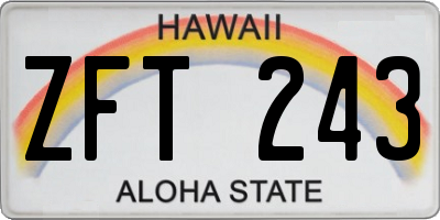 HI license plate ZFT243