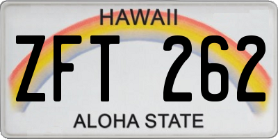 HI license plate ZFT262