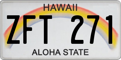 HI license plate ZFT271