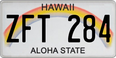 HI license plate ZFT284