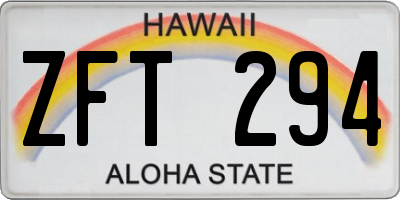 HI license plate ZFT294