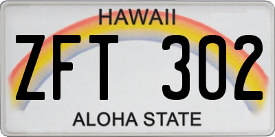 HI license plate ZFT302