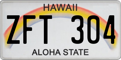 HI license plate ZFT304