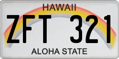 HI license plate ZFT321