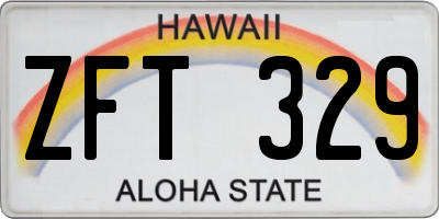 HI license plate ZFT329
