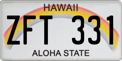 HI license plate ZFT331