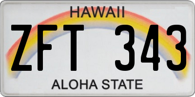 HI license plate ZFT343
