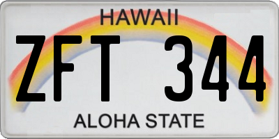 HI license plate ZFT344