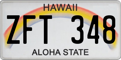 HI license plate ZFT348