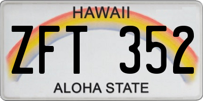 HI license plate ZFT352