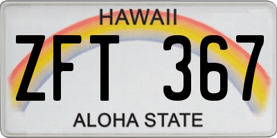 HI license plate ZFT367