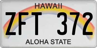 HI license plate ZFT372