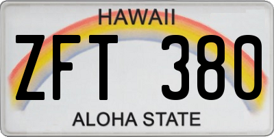 HI license plate ZFT380
