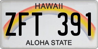 HI license plate ZFT391