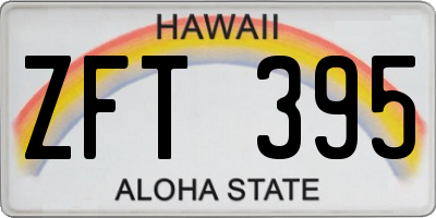 HI license plate ZFT395