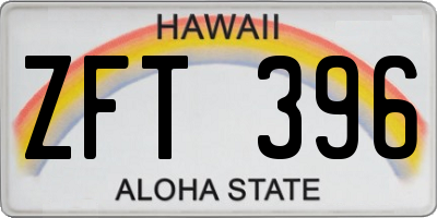 HI license plate ZFT396