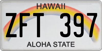 HI license plate ZFT397