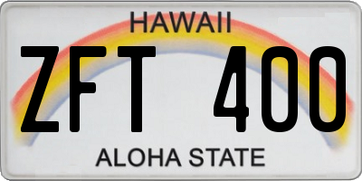 HI license plate ZFT400