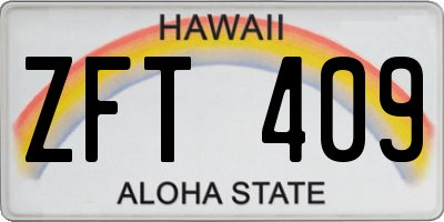 HI license plate ZFT409