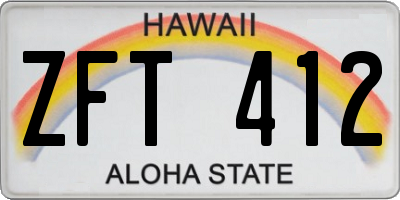 HI license plate ZFT412