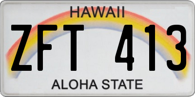 HI license plate ZFT413