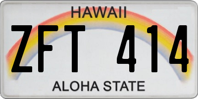 HI license plate ZFT414