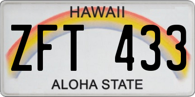 HI license plate ZFT433