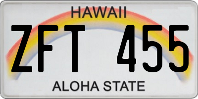 HI license plate ZFT455