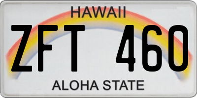 HI license plate ZFT460
