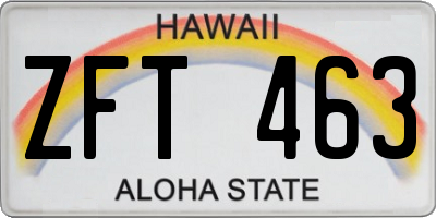HI license plate ZFT463
