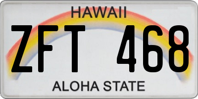 HI license plate ZFT468